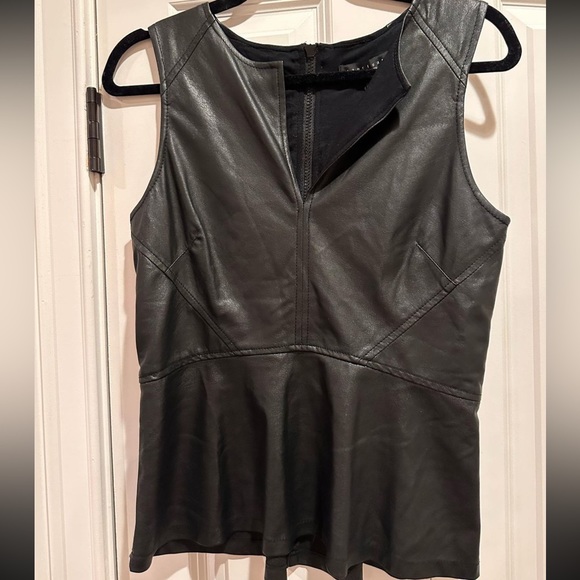 NWT Sanctuary Vegan Leather Peplum Top - Picture 3 of 5